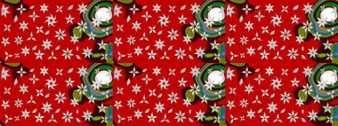 Raster Yumuşak kumaş deseni. Raster çiçek izi. Çiçek kırmızısı ve nötr çizim deseni. Klasik taslak çizimi.