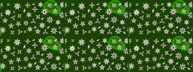 Küçük çiçekteki sevimli çiçek deseni. Yeşil ve nötr renkte çiçekler.