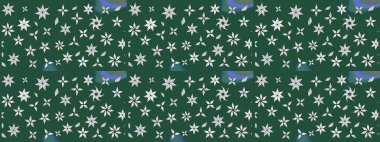 Yeşil ve nötr renklerde şirin çiçek desenleri. Renkli Bahar Teması eskiz kalıbı. Raster Modaya uygun kumaş deseni. Düz Çiçek Elementleri Tasarımı.