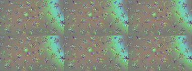 Renkli Bahar Teması eskiz kalıbı. Raster illüstrasyonundaki çiçek desenli çizim. Süslü kumaş deseni. Düz Çiçek Elementleri Tasarımı.