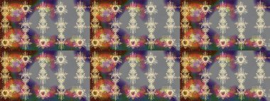 Raster resim. Kar tanesi doodle çizilmiş grafik. Noel kış tasarım için renkli kar taneleri.