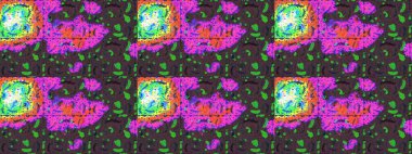 Raster skeci. Kahverengi, yeşil ve mor renkte şirin çiçekler. Küçük çiçekli basit, dikişsiz desen. Moda baskısı, albüm, ambalaj kağıdı, duvar kağıdı için zarif dekoratif süslemeler..