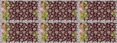 Raster illüstrasyonu. Tekstil ya da kitap kapakları, imalat, duvar kağıtları, baskı, hediye paketi ve yapıştırma kitabı için çiçeksiz arka plan. Küçük ölçekli çiçeklerdeki basit sevimli desen.