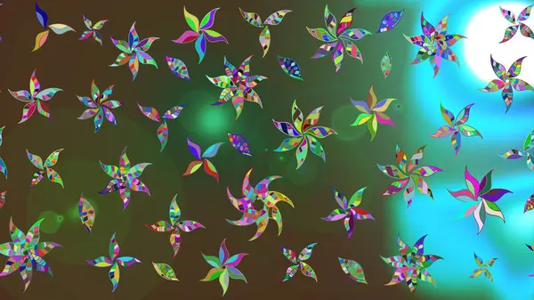 Modaya uygun kumaş deseni. Düz Çiçek Elementleri Tasarımı. Renkli Yaz Temalı eskiz kalıbı. Sevimli çiçek raster deseni.