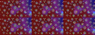 Kırmızı ve mor renkte çiçeklerle çizilmiş çiçek deseni. Suluboya tarzında kırmızı ve mor renkte çiçekler.