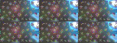 Çiçek ve yapraklı çiçek deseni. Küçük çiçekli şirin bir desen. Raster illüstrasyonu.