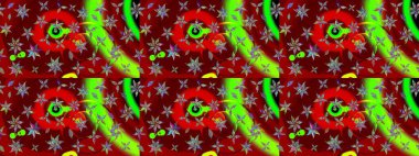 Doodle çiçekler ve dalları, otlar ve çiçekler. Elle çizilmiş. Raster resim. Güzel kumaş deseni.