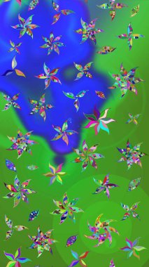 Güzel kumaş deseni. Renkli Bahar Teması eskiz kalıbı. Düz Çiçek Elementleri Tasarımı. Zentangle soyut çiçekleri. Karalama çiçeği. Raster illüstrasyonu.