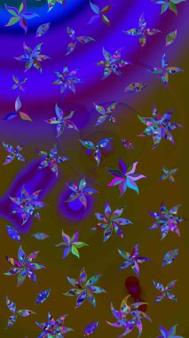 Güzel kumaş deseni. Çiçek desenli çizim. Raster illüstrasyonu. Düz Çiçek Elementleri Tasarımı. Asya tekstil tarzında. Renkli Bahar Teması çizim şablonu.