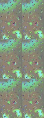 Raster illüstrasyonundaki çiçek desenli çizim. Güzel kumaş deseni. Düz Çiçek Elementleri Tasarımı. Renkli Bahar Teması çizim şablonu.