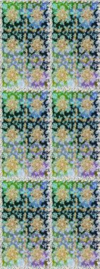 Süslü dekorasyon. Damask altın soyut çiçek nötr renklerde pürüzsüz desen. Raster illüstrasyonu.