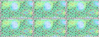 Kart, baskı ve davetiye için basit şirin bir desen. Giysi tasarımı için mavi arka planda geleneksel Raster halk çiçekleri dekoru. Nakış trendi. Egzotik kelebeklerle süslenmiş çiçeksiz desen..