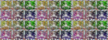 Renkli çiçekler. Raster illüstrasyonunda kusursuz çiçek deseni.