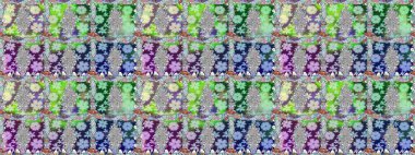 Raster illüstrasyonu. Tarafsız renklerde çiçekler. Kusursuz çiçek deseni. Asya tekstil tarzında. Raster illüstrasyonu.