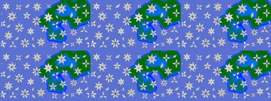 Halk tarzı. Modern çiçek arkaplanı. Moda baskıları için zarif bir şablon. Parlak renkli çiçekleri olan ve mavi ve yeşil renkli yaprakları olan inanılmaz bir çiçek deseni..