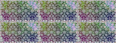 Renkli Bahar Temalı Kusursuz Arkaplan. Raster illüstrasyonu. Düz Çiçek Elementleri Tasarımı. Kusursuz Chichi kumaş deseni. Çiçek deseni.