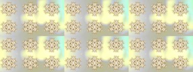 Sanat terapisi tarzı zen çizim için altın mandala şeklindeki kar tanelerini birleştirin. El çizimi, dövme stili, kumaş tasarımı ve Raster illüstrasyonunda kartlar..