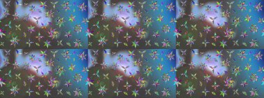 Sketch Floral Pattern in Raster illustration. Fancy fabric pattern. Colour Spring Theme sketch pattern Background. Flat Flower Elements Design.