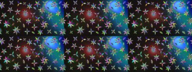 Çiçekli karalama şeklinde Raster çiçek deseni. Yumuşak, bahar çiçekli arka plan. Gri ve mavi renkte çiçekler.