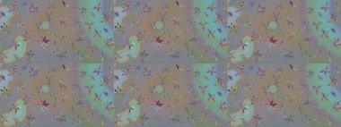 Çiçeksel çizim kalıbının yansıması. Vadinin gri ve bej renkli çiçekleri.