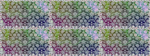 Renkli Bahar Temalı Kusursuz Arkaplan. Raster illüstrasyonu. Düz Çiçek Elementleri Tasarımı. Kusursuz Chichi kumaş deseni. Çiçek deseni.