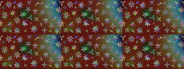 Çiçeksel kahverengi ve kırmızı çizim deseni. Raster çiçek izi. Raster Yumuşak kumaş deseni. Klasik taslak çizimi.