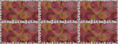 Çiçekler, dallar, bitkiler ve çiçekler. Güzel kumaş deseni. Raster illüstrasyonu. El çizimi.