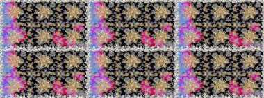 Kusursuz raster arka plan. Duvar kâğıdı barok, İspanyol kumaşı. Gri renklerdeki altın elementler. Şık bir grafik desen. Çiçek deseni.