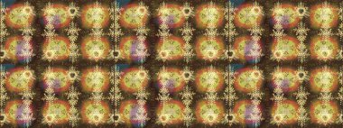 Renkli arka planda izole tatlı kar taneleri. Güzel kar tanesi. Raster illüstrasyonu. Yuvarlak raster kar tanesi. Soyut kış kahverengisi, nötr ve sarı süs.