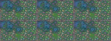 Raster illüstrasyonu. Kelebeklerle güzel bir moda modeli. Mavi renkli illüstrasyon. Fantezi çizimi. Moda sevimli kumaş tasarımı.