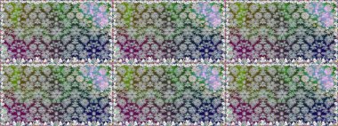 Renkli Bahar Temalı Kusursuz Arkaplan. Raster illüstrasyonu. Düz Çiçek Elementleri Tasarımı. Kusursuz Chichi kumaş deseni. Çiçek deseni.