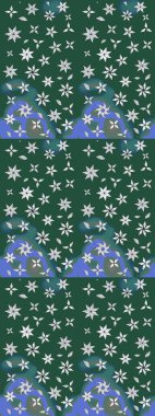 Motley illüstrasyonu. Çiçekli bahar çiçekleri. Küçük çiçekte güzel bir desen. Moda baskıları için zarif bir şablon. Küçük renkli çiçekler. Çizim.