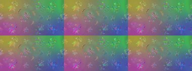 Yaz çiçekleri teması. Suluboya resim taklit Raster çizimi. Yeşil ve nötr renkler. El çizimi, soyut ve süslü elementler. Klasik çiçekler..