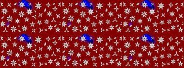 Motley illüstrasyonu. Çiçekli bahar çiçekleri. Küçük renkli çiçekler. Moda baskıları için zarif bir şablon. Küçük çiçekte şirin desenler.