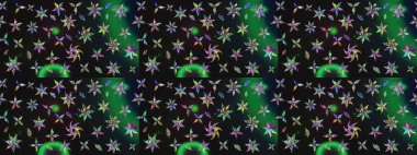 Üzerinde gri ve yeşil renkler olan çiçek desenleri çiz. Suluboya tarzında gri ve yeşil renkte çiçekler.