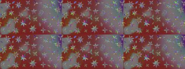 Raster deseni. Karalama çiçekleri çizim kalıbı. Sanat esinlenir ve gri renkli çiçekler ve arkasında iz bırakır. Kahverengi ve gri el çizimi desen.