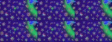 Çiçek mavisi ve menekşe eskiz deseni. Raster çiçek izi. Klasik taslak çizimi. Raster Yumuşak kumaş deseni.