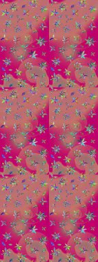 Eski usul küçük çiçekli şirin bir eskiz deseni. Raster illüstrasyonu. Moda arka planında parlak buketler. Kumaş, duvar kâğıdı ve kağıda yazdırmak için gelişen arkaplan.