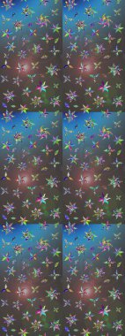 Raster illüstrasyonu. Güzel kumaş deseni. Bahar çiçekli güzel bir çiçek deseni..