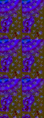 Sabıka fotoğraflarında, bebek kıyafetlerinde, duvar kâğıtlarında, paket kutularında falan kullanılabilir. Zarif, parlak ve eskiz kahverengi ve mor çiçek desenli tasarım.