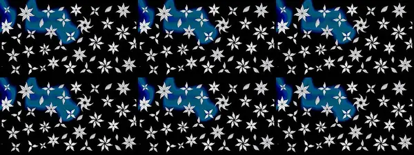 Siyah ve mavi renkte çiçekler. Nazik, narin çiçek arkaplanı. Raster çiçek desenli ve çiçekli..