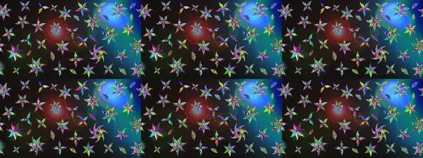 Çiçekli karalama şeklinde Raster çiçek deseni. Yumuşak, bahar çiçekli arka plan. Gri ve mavi renkte çiçekler.