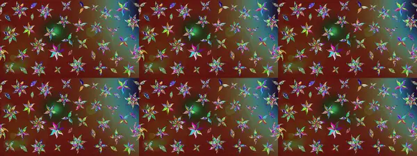 Çiçeksel kahverengi ve kırmızı çizim deseni. Raster çiçek izi. Raster Yumuşak kumaş deseni. Klasik taslak çizimi.