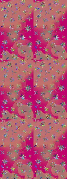 Eski usul küçük çiçekli şirin bir eskiz deseni. Raster illüstrasyonu. Moda arka planında parlak buketler. Kumaş, duvar kâğıdı ve kağıda yazdırmak için gelişen arkaplan.