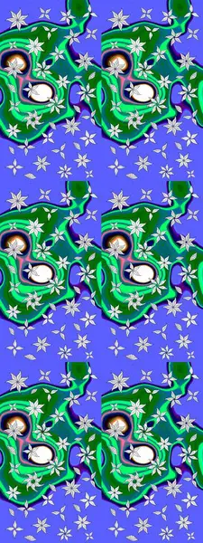 Raster illüstrasyonu. Kumaş, tekstil, duvar kağıdı baskısı için. Tomurcukları çiçek olan sevimli bir çiçek deseni. Eski usul. Eskiz geçmişi. Raster..