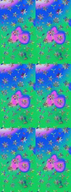 Raster illüstrasyonu. Hoş bir çiçek geçmişi var. Küçük bir çiçekte eskiz deseni. Güzel kumaş deseni.