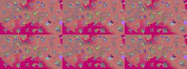 Yumuşak pamuk tasarımı. Raster 'ın taze dokusu. Klasik çiçek desenli. Yumuşak fayans. Paketleme, tekstil, duvar kağıdı için çiçek arkaplanı.