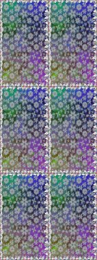 Renkli Bahar Temalı Kusursuz Arkaplan. Raster Modaya uygun kumaş deseni. Gri renkli şirin çiçek deseni. Düz Çiçek Elementleri Tasarımı.