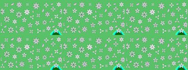 Raster illüstrasyonundaki çiçek desenli çizim. Renkli Bahar Teması eskiz kalıbı. Düz Çiçek Elementleri Tasarımı. Süslü kumaş deseni.