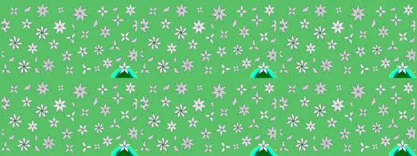 Raster illüstrasyonundaki çiçek desenli çizim. Renkli Bahar Teması eskiz kalıbı. Düz Çiçek Elementleri Tasarımı. Süslü kumaş deseni.